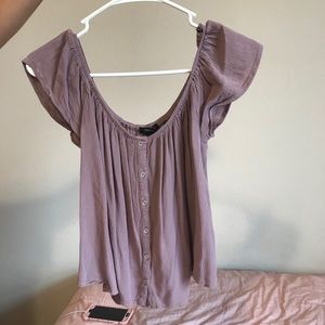Lavender off the shoulder button top